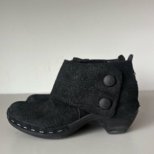 Merrell Luxe Button Clog Booties Nubuck Leather Black Size 8